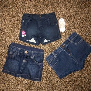 NWT jean skirt and jean shorts